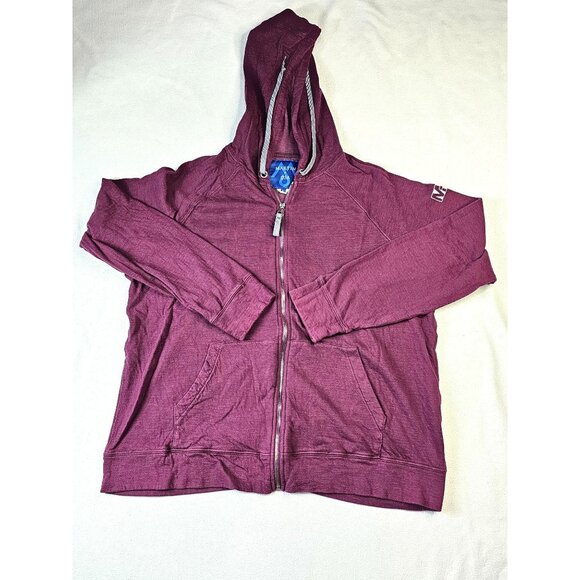 Martin + Osa Mens XL Burgundy Zip-Up Hoodie Cotton Blend - Picture 1 of 9